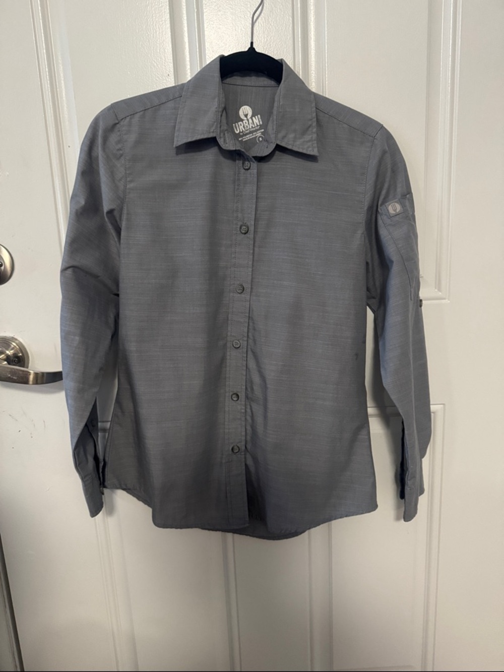 urban pipeline Men's Gray Textured Long-Sleeve Button-Up Shirt